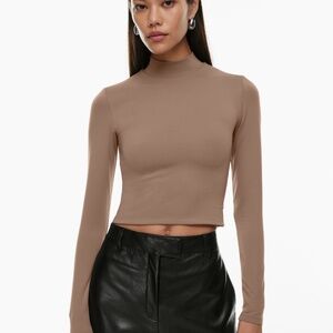 Aritzia Contour Mockneck Longsleeve - Deep Taupe